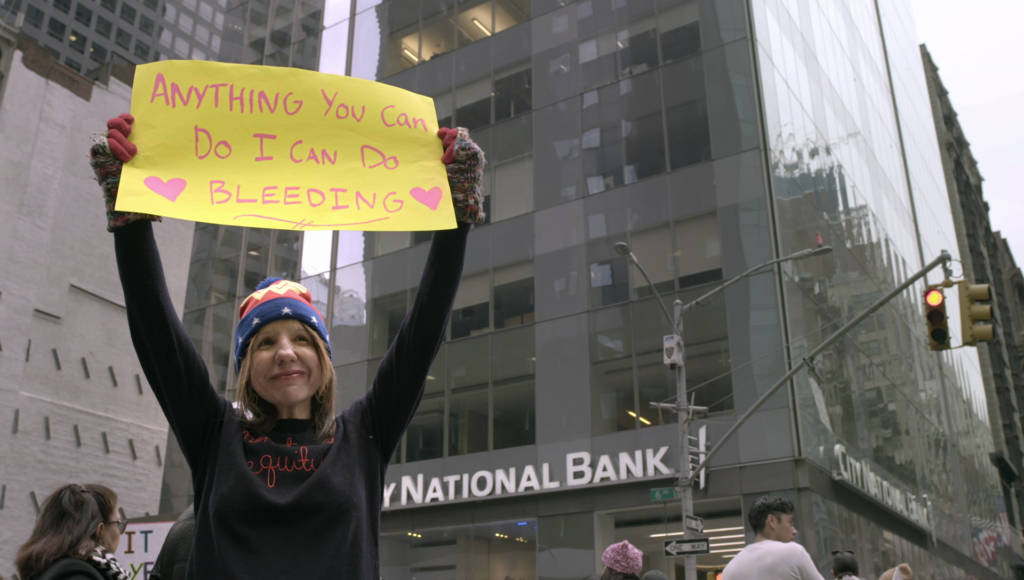 Jennifer Weiss-Wolf marching for menstrual equity